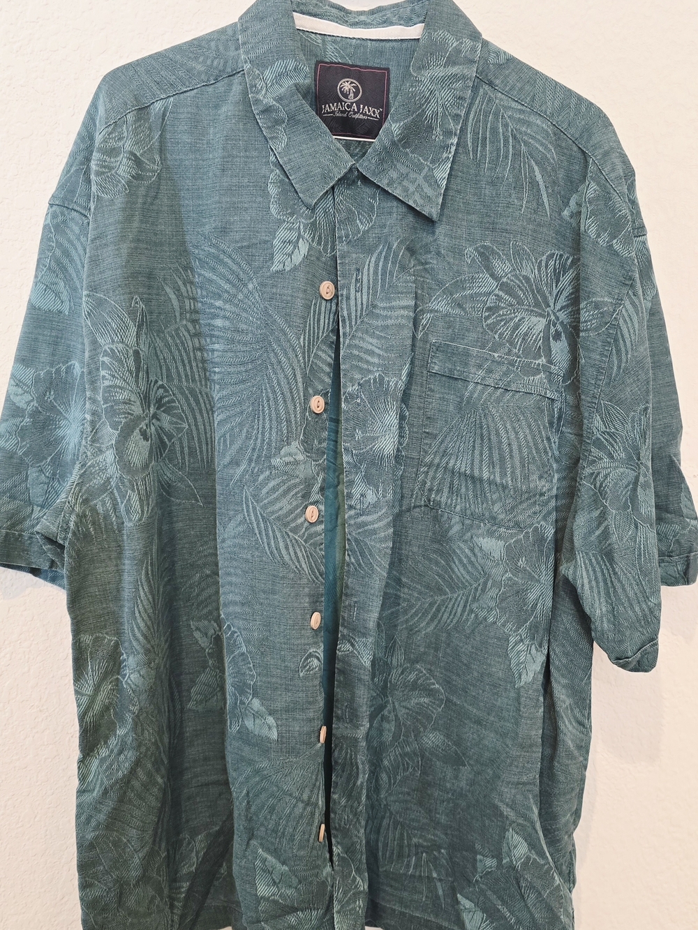 Jamaica Jaxx Teal Woven Shirt with Black Label